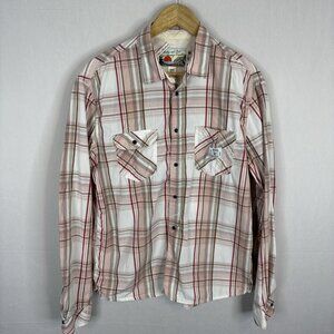 Diesel Plaid Snap Button Shirt Mens Medium Cotton Western Workwear